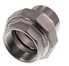 Rp 2'' x R 2'' F/M Edelstahl Doppelnippel 3-teilig mit Flachdichtung 16 bar