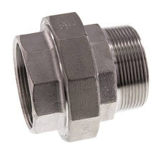 Rp 2'' x R 2'' F/M Edelstahl Doppelnippel 3-teilig mit Flachdichtung 16 bar
