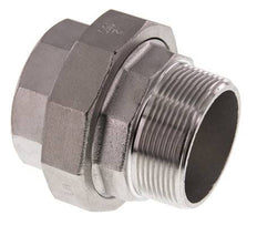 Rp 2'' x R 2'' F/M Edelstahl Doppelnippel 3-teilig mit Flachdichtung 16 bar
