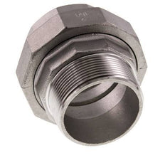 Rp 2'' x R 2'' F/M Edelstahl Doppelnippel 3-teilig mit Flachdichtung 16 bar