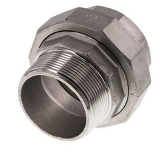 Rp 2'' x R 2'' F/M Edelstahl Doppelnippel 3-teilig mit Flachdichtung 16 bar