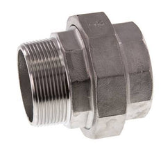 Rp 2'' x R 2'' F/M Edelstahl Doppelnippel 3-teilig mit Flachdichtung 16 bar
