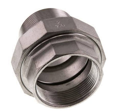 Rp 2'' x R 2'' F/M Edelstahl Doppelnippel 3-teilig mit Flachdichtung 16 bar