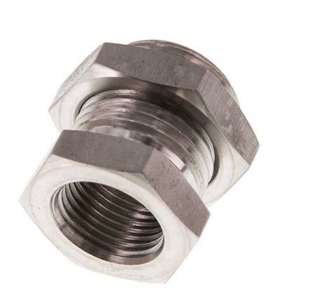 G 3/8'' x G 1/2'' F/M Stainless steel Bulkhead Fitting 40 Bar