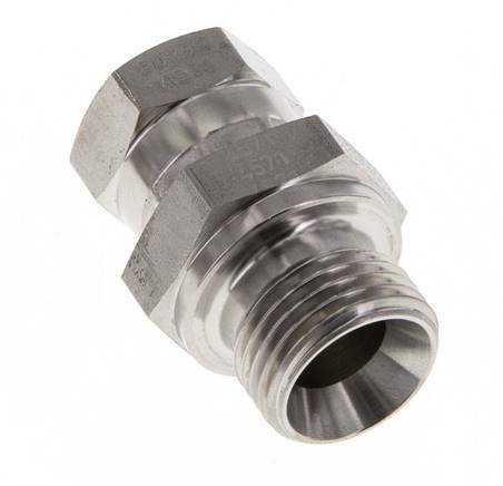 G 3/8'' x G 1/2'' F/M Reduzierstück aus Edelstahl 350 bar - Hydraulisch