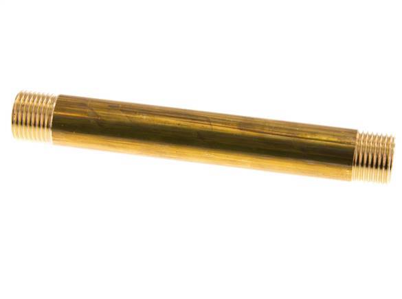 G 1/2'' Messing Doppelrohrnippel 16 Bar DIN 2982 - 150mm