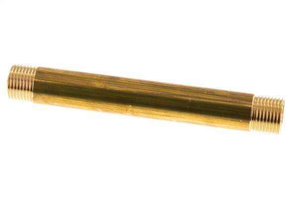 G 1/2'' Messing Doppelrohrnippel 16 Bar DIN 2982 - 150mm
