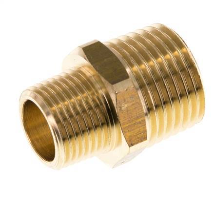 R 1/2'' x R 3/8'' Brass Double Nipple 16 Bar [2 Pieces]