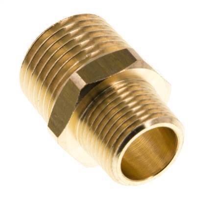 R 1/2'' x R 3/8'' Brass Double Nipple 16 Bar [2 Pieces]