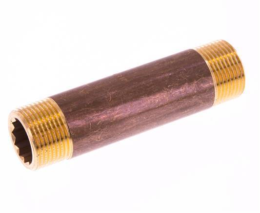 G 3/4'' Brass Double Pipe Nipple 16 Bar DIN 2982 - 100mm
