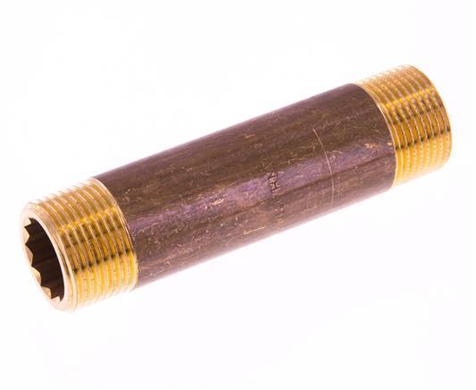 G 3/4'' Brass Double Pipe Nipple 16 Bar DIN 2982 - 100mm