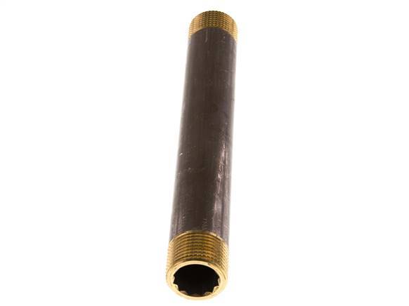 G 3/4'' Brass Double Pipe Nipple 16 Bar DIN 2982 - 180mm