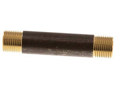 G 3/8'' Messing Doppelrohrnippel 16 Bar DIN 2982 - 80mm