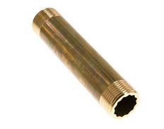 G 1'' Brass Double Pipe Nipple 16 Bar DIN 2982 - 150mm