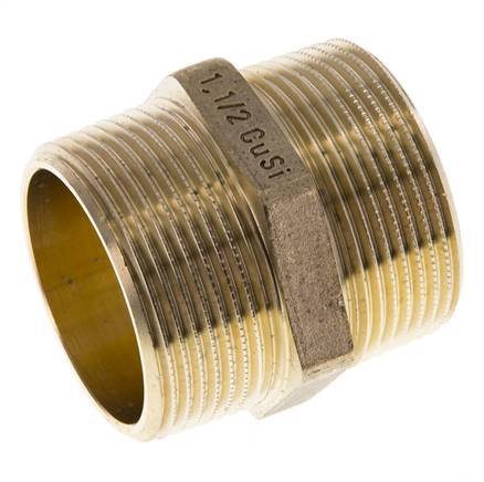 R 1 1/2'' Brass Double Nipple 16 Bar