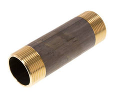 G 1 1/4'' Brass Double Pipe Nipple 16 Bar DIN 2982 - 120mm