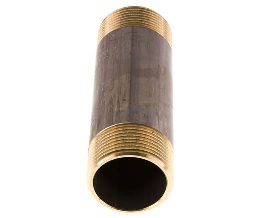 G 1 1/4'' Brass Double Pipe Nipple 16 Bar DIN 2982 - 120mm
