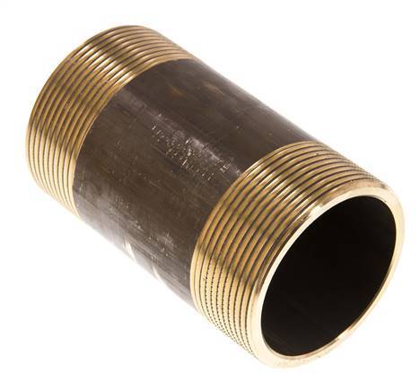 G 2'' Brass Double Pipe Nipple 16 Bar DIN 2982 - 100mm