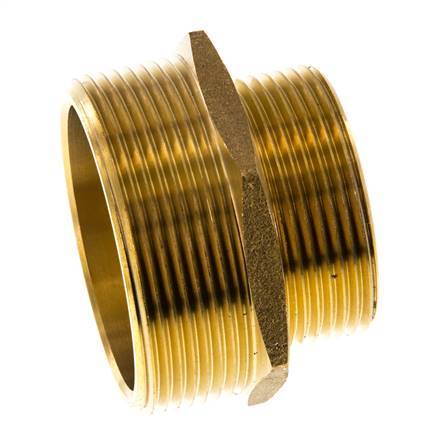 G 2'' x G 1 1/2'' Doppelnippel aus Messing 16 bar