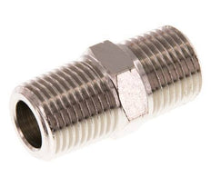 1/2'' NPT x R 1/2'' Messing vernickelt Doppelnippel 60 bar
