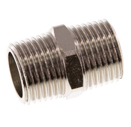 R 1/2'' Nickel plated Brass Double Nipple 16 Bar [2 Pieces]