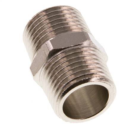 R 1/2'' Nickel plated Brass Double Nipple 16 Bar [2 Pieces]
