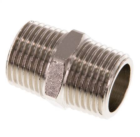 R 1/2'' Nickel plated Brass Double Nipple 16 Bar [2 Pieces]