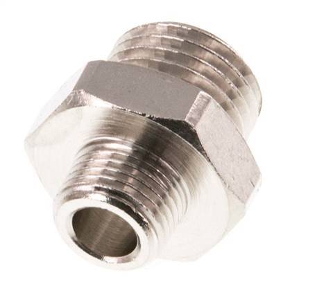 G 1/4'' x G 1/8'' Nickel plated Brass Double Nipple 16 Bar [5 Pieces]
