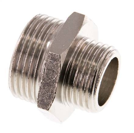 G 3/4'' x G 1/2'' Nickel plated Brass Double Nipple 16 Bar [2 Pieces]