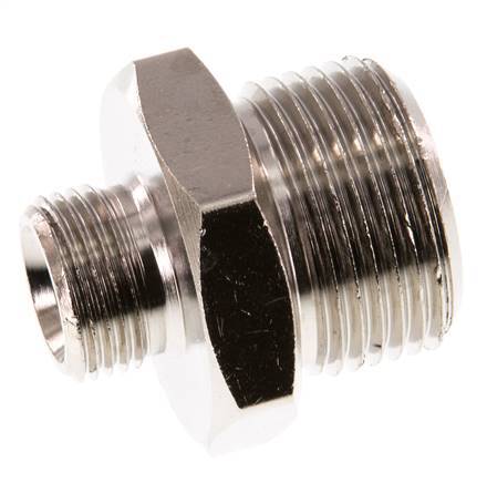 G 3/4'' x G 3/8'' Vernickeltes Messing Doppelnippel 16 bar