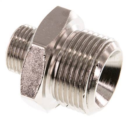 G 3/4'' x G 3/8'' Vernickeltes Messing Doppelnippel 16 bar