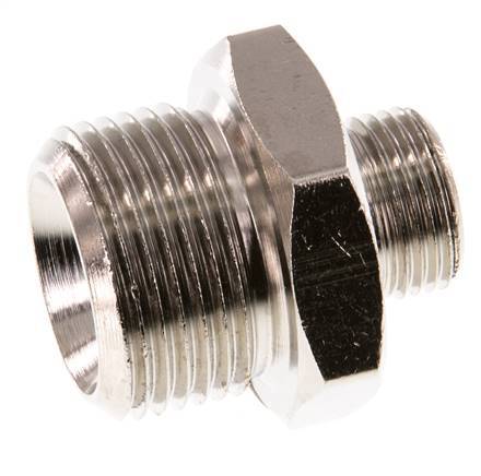 G 3/4'' x G 3/8'' Vernickeltes Messing Doppelnippel 16 bar