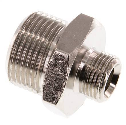 G 3/4'' x G 3/8'' Vernickeltes Messing Doppelnippel 16 bar