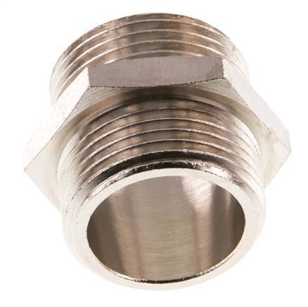 G 3/4'' Messing vernickelt Doppelnippel 16 bar