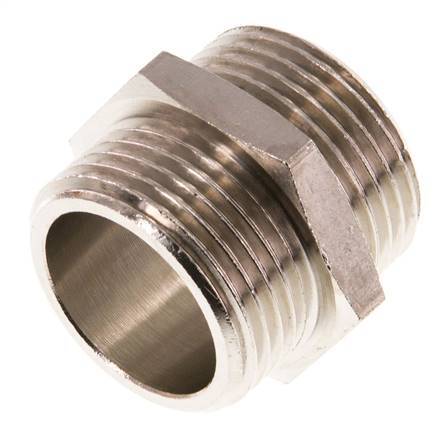G 3/4'' Messing vernickelt Doppelnippel 16 bar