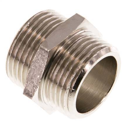 G 3/4'' Messing vernickelt Doppelnippel 16 bar