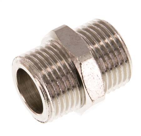 G 3/8'' Nickel plated Brass Double Nipple 16 Bar [5 Pieces]