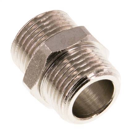 G 3/8'' Nickel plated Brass Double Nipple 16 Bar [5 Pieces]