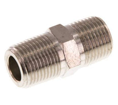 3/8'' NPT x R 3/8'' Messing vernickelt Doppelnippel 60 bar
