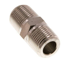 3/8'' NPT x R 3/8'' Messing vernickelt Doppelnippel 60 bar
