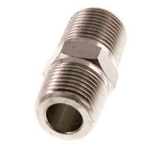 3/8'' NPT x R 3/8'' Messing vernickelt Doppelnippel 60 bar