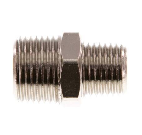R 3/8'' x R 1/4'' Nickel plated Brass Double Nipple 16 Bar [5 Pieces]