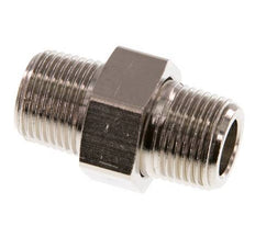 R 3/8'' Nickel plated Brass Double Nipple 3-pieces with Conically sealing 16 Bar [2 Pieces]