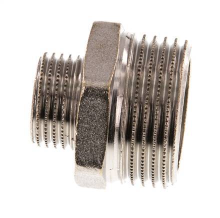 G 1'' x G 1/2'' Vernickeltes Messing Doppelnippel 16 bar