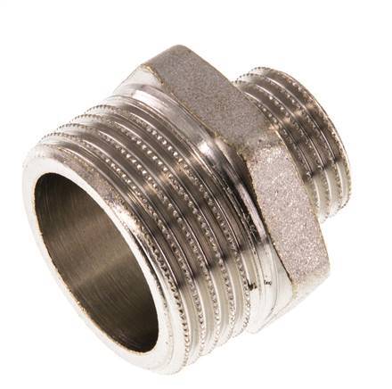 G 1'' x G 1/2'' Vernickeltes Messing Doppelnippel 16 bar