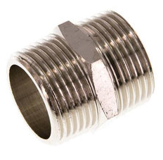 R 1'' Nickel plated Brass Double Nipple 16 Bar