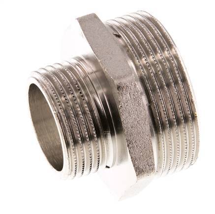 G 1 1/2'' x G 1'' Vernickeltes Messing Doppelnippel 16 bar