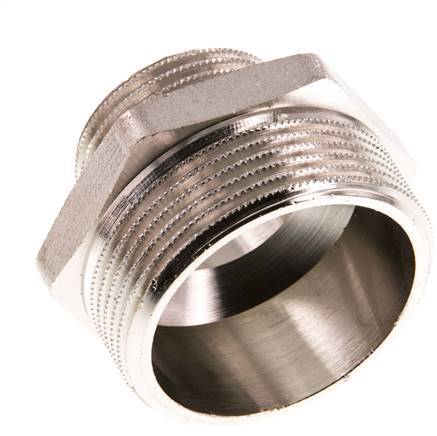 G 1 1/2'' x G 1'' Vernickeltes Messing Doppelnippel 16 bar