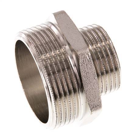 G 1 1/2'' x G 1'' Vernickeltes Messing Doppelnippel 16 bar