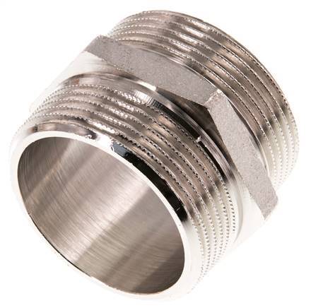 G 1 1/2'' Messing vernickelt Doppelnippel 16 bar